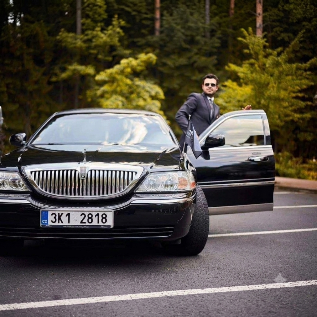 Řidič u Lincoln limuzíny